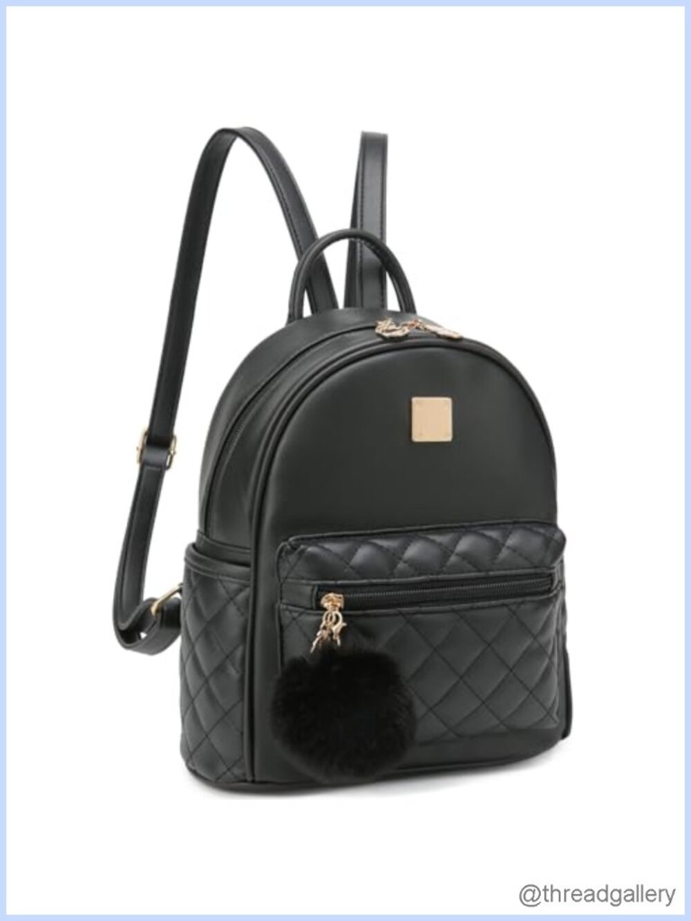 Plaid Faux Leather Mini Backpack Purse Small Cute Adjustable Straps